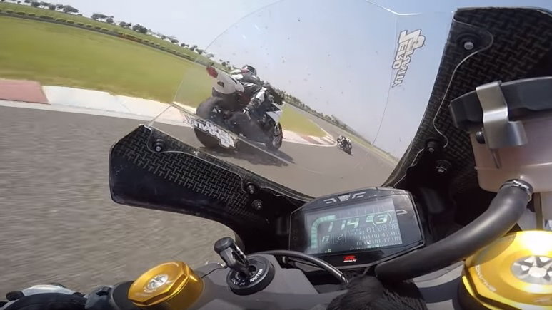Motorcycles on track